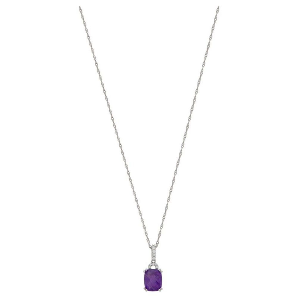 Genuine African Purple Amethyst 925 Silver Pendant Necklace